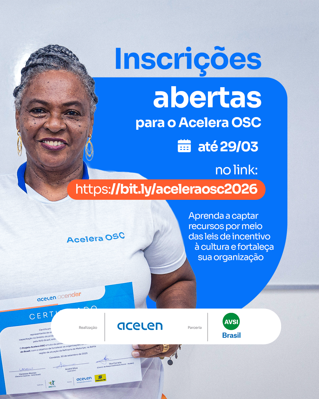 Acelen abre inscrições para capacitar organizações culturais
